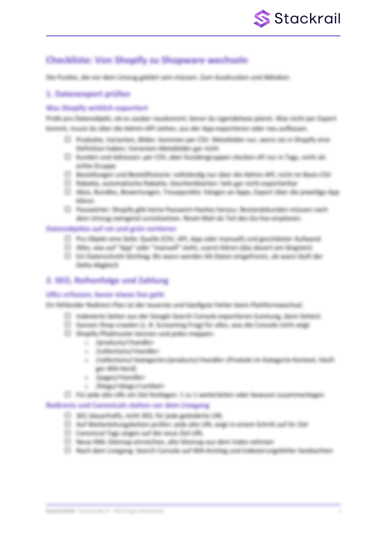 Vorschau: Plattformwechsel-Checkliste