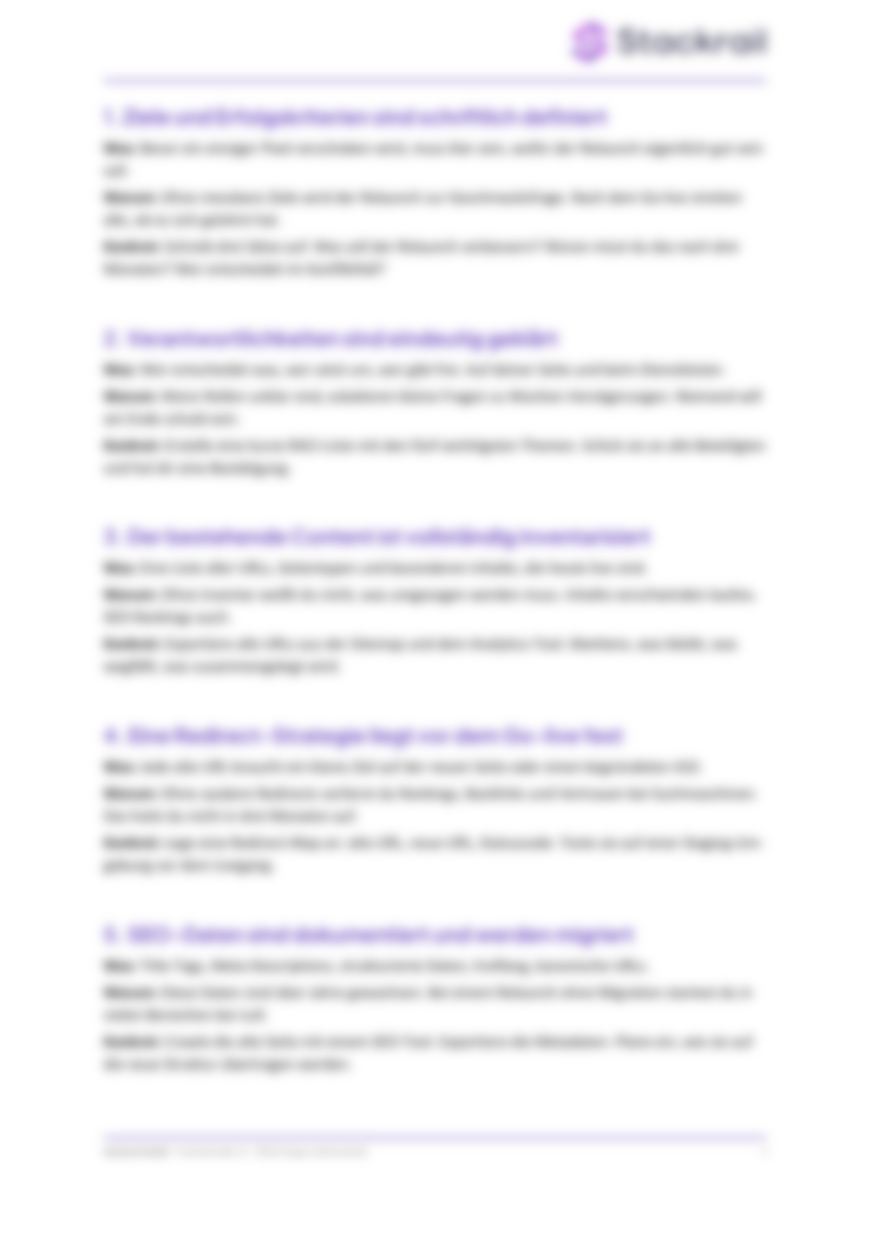 Vorschau: Relaunch-Checkliste, 13 Punkte