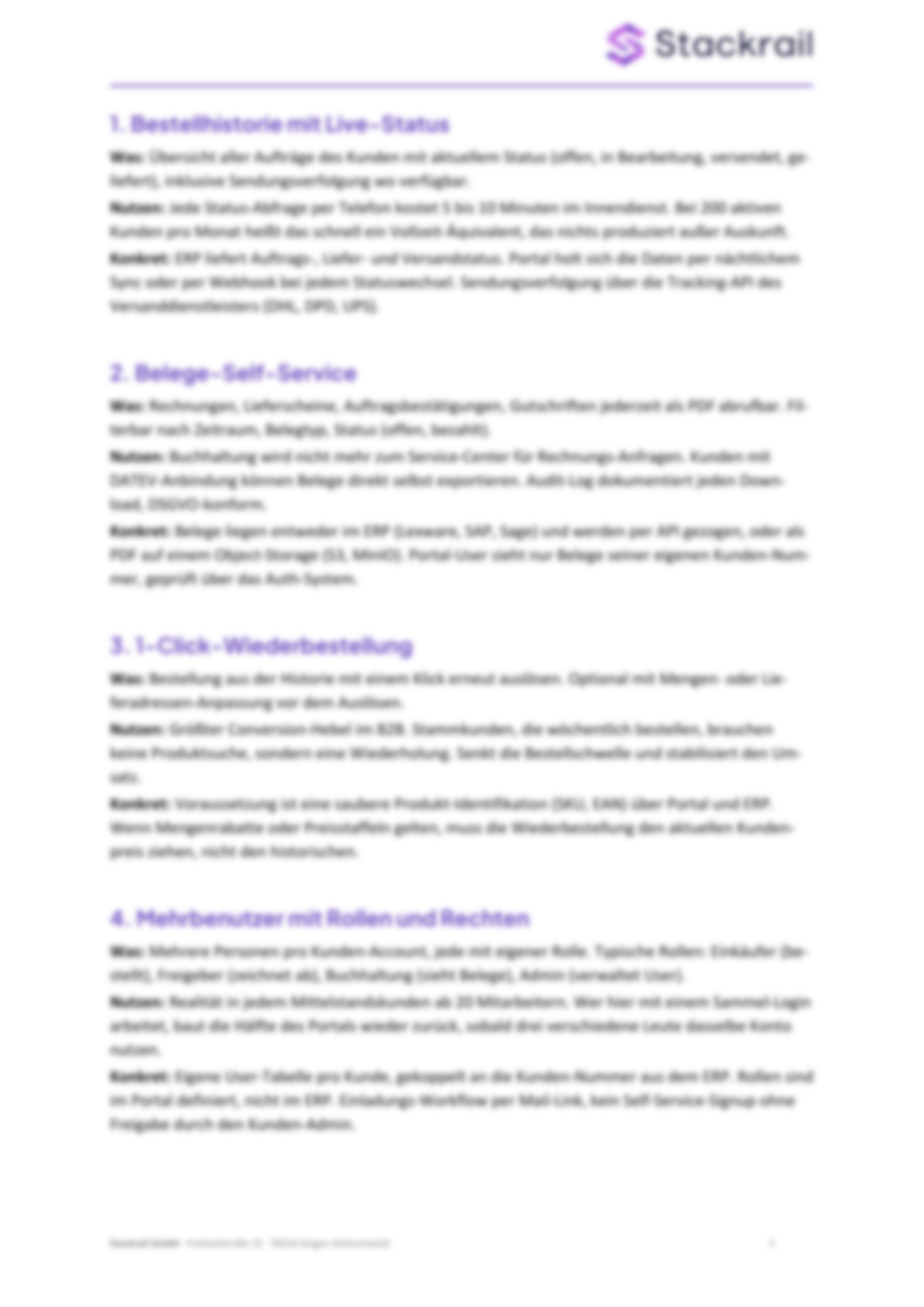 Vorschau: Self-Service-Portal, 8 Kernfunktionen