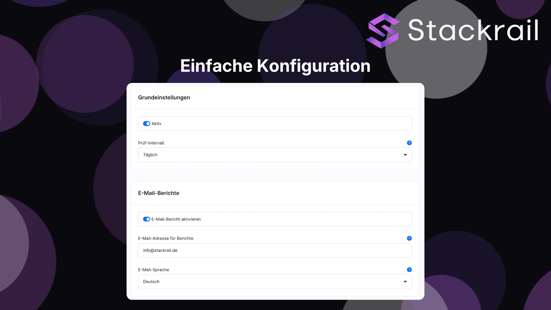Shopware Data Quality Grundeinstellungen fuer Pruefintervall und E-Mail-Berichte